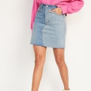 NWOT Old Navy Colorblock Denim Skirt